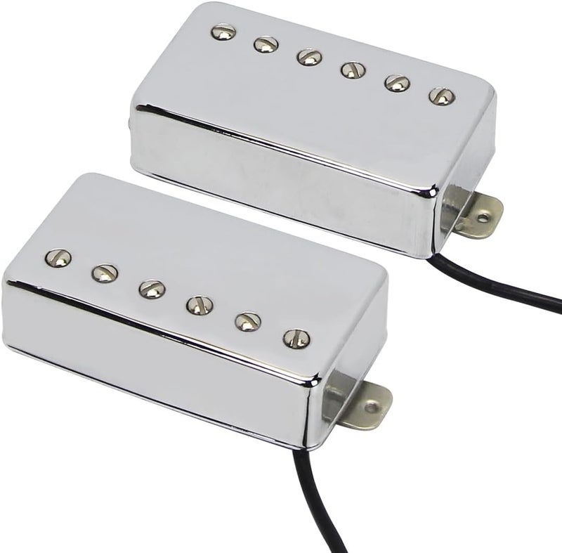 FLEOR Humbucker Pickup Ceramic Guitar Neck + Bridge Pickup Set Chrome Fit LP Style Electric Guitar - Image 4